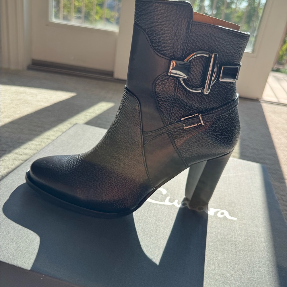 Black Leather Ankle Boots